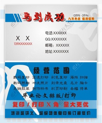 圖文店名片設計 融合網絡技術服務的專業展示